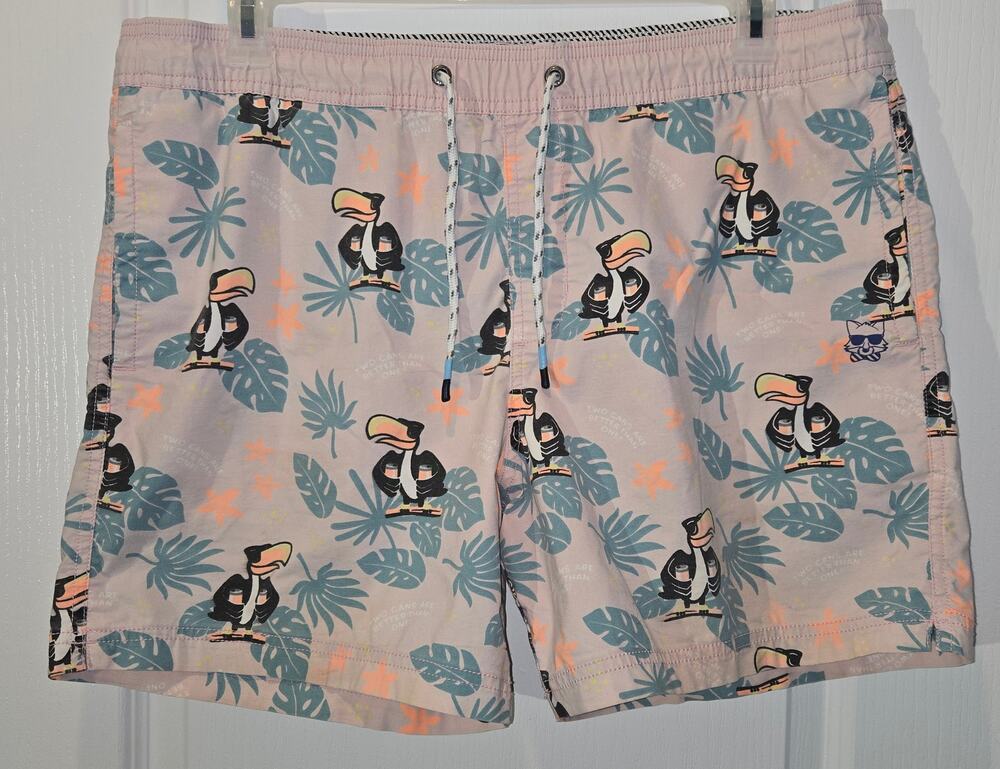 Party Pants unlined swim shorts sz XL toucans